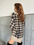 千鳥柄シャギーニットカーディガン