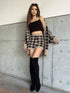 千鳥柄シャギーニットカーディガン