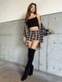 千鳥柄シャギーニットカーディガン
