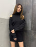 肩開きケーブルミニワンピース