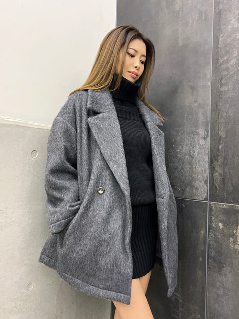 肩開きケーブルミニワンピース