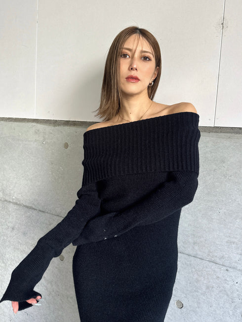 2WAYロングニットワンピース