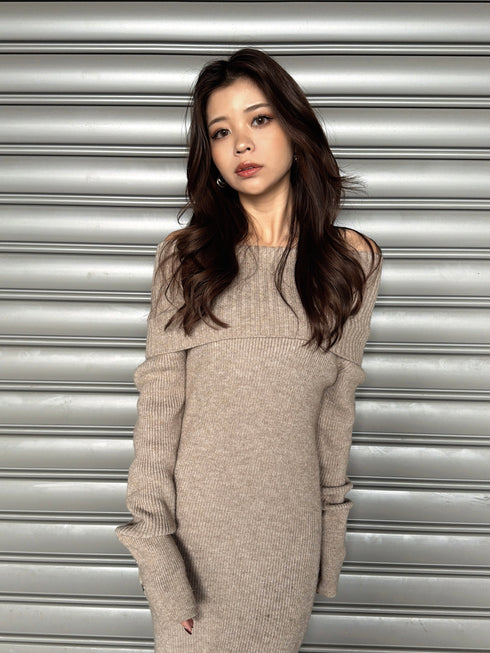 2WAYロングニットワンピース