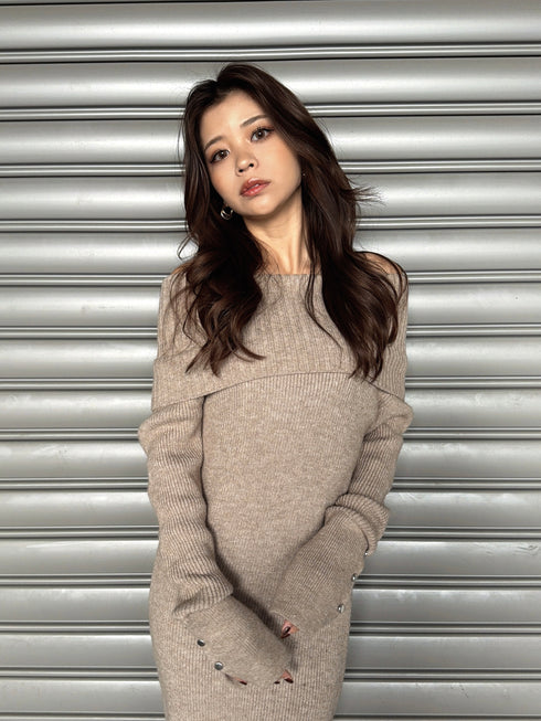 2WAYロングニットワンピース