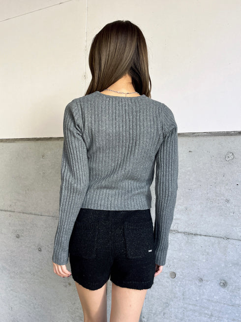 プレート付ラメニットショートパンツ