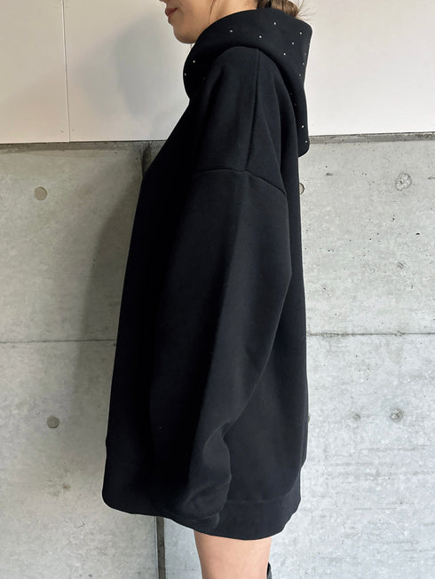 ラインストーンフードトップス