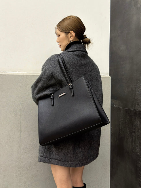 ポーチ付フェイクレザートートバッグ