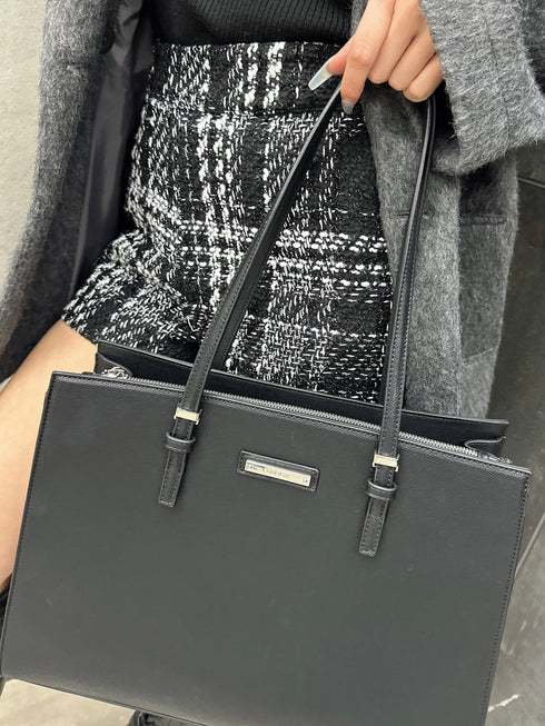 ポーチ付フェイクレザートートバッグ