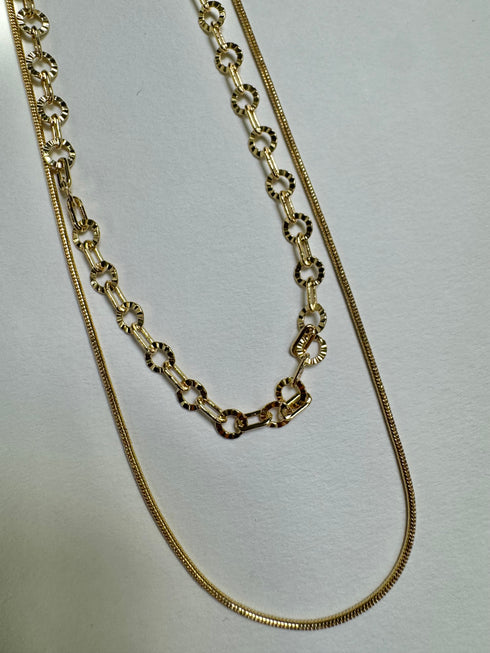 2連チェーンネックレス