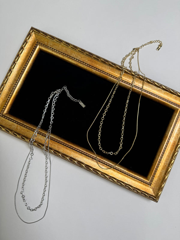 2連チェーンネックレス