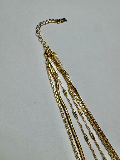 3連ストーンクロスネックレス