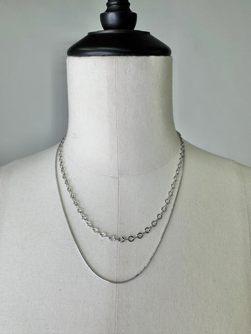 2連チェーンネックレス