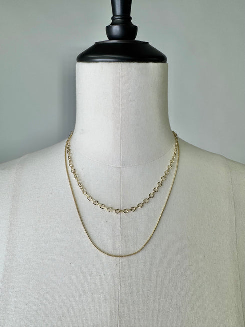 2連チェーンネックレス
