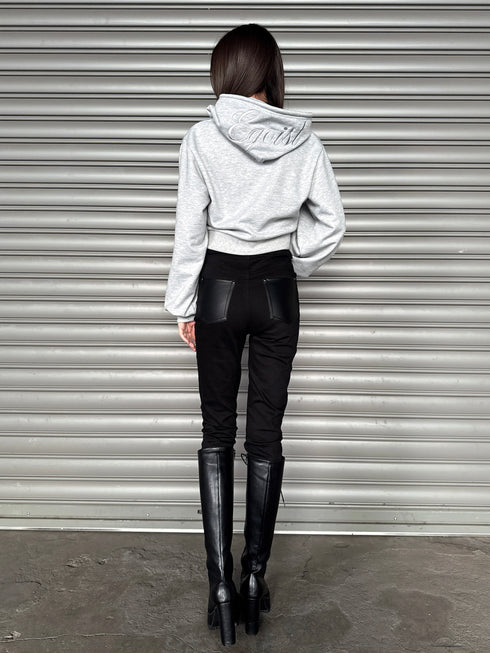 フードロゴラメ裏毛トップス