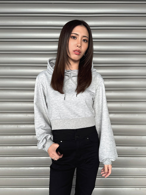 フードロゴラメ裏毛トップス