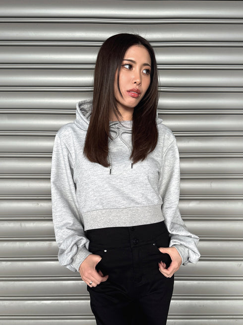 フードロゴラメ裏毛トップス