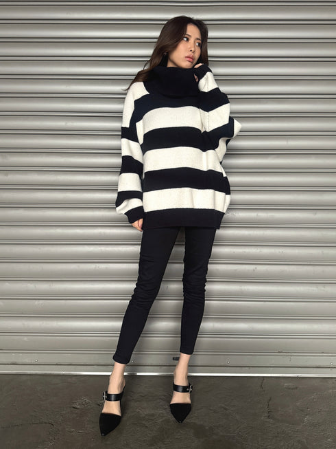 2WAYボーダーニットトップス