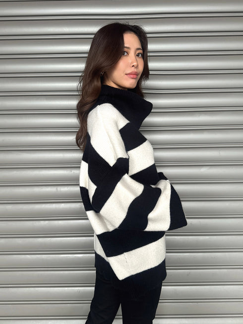 2WAYボーダーニットトップス