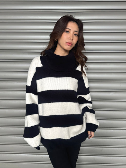 2WAYボーダーニットトップス