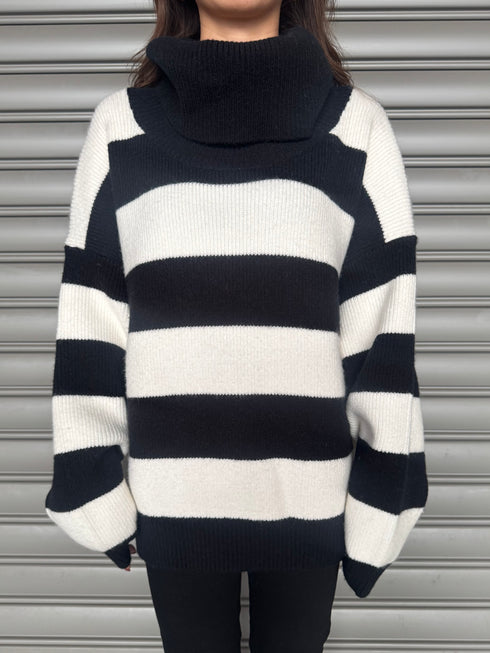 2WAYボーダーニットトップス