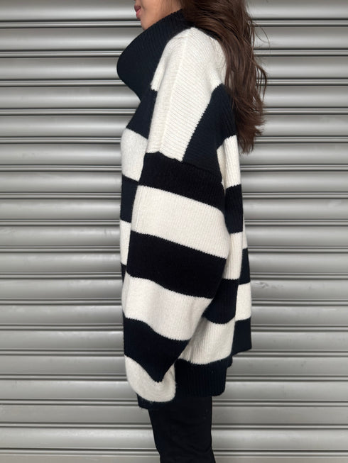 2WAYボーダーニットトップス