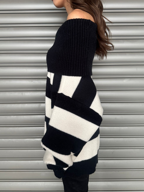 2WAYボーダーニットトップス