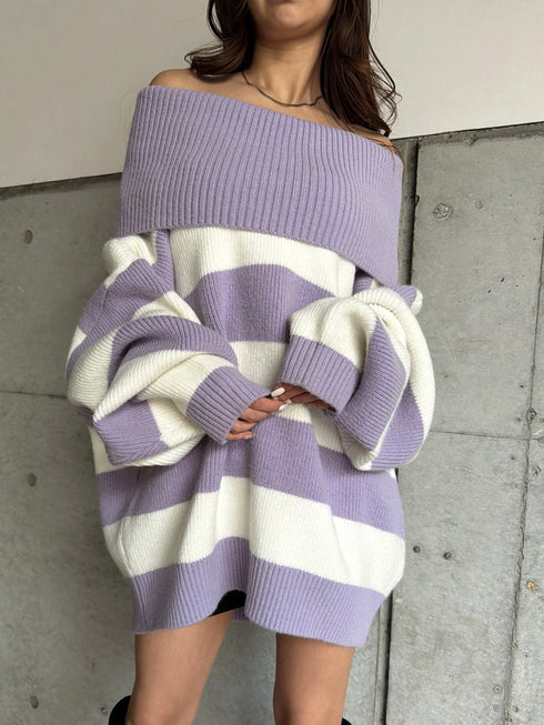 2WAYボーダーニットトップス