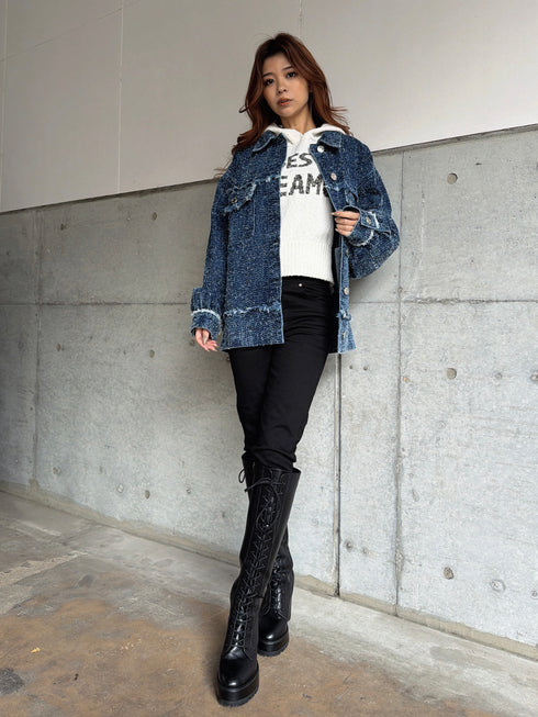 ツイードデニムGジャン