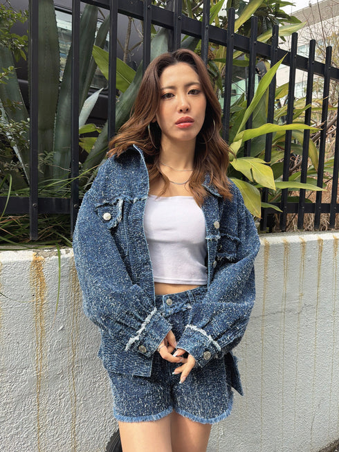 ツイードデニムGジャン