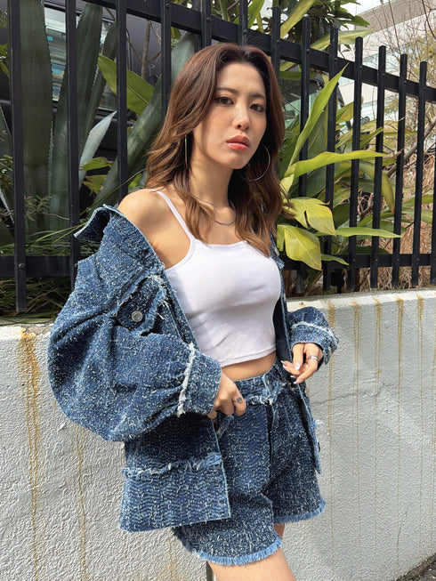 ツイードデニムGジャン