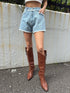 ツイードデニムショートパンツ