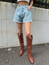 ツイードデニムショートパンツ