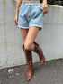 ツイードデニムショートパンツ