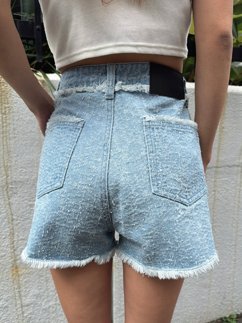 ツイードデニムショートパンツ