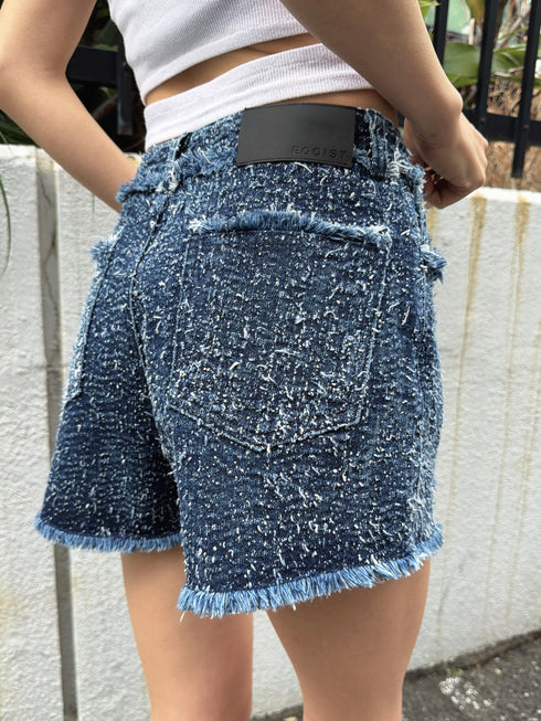 ツイードデニムショートパンツ