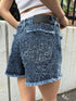 ツイードデニムショートパンツ