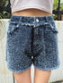 ツイードデニムショートパンツ