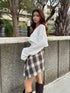チェックシャツドッキングツイルショートパンツ