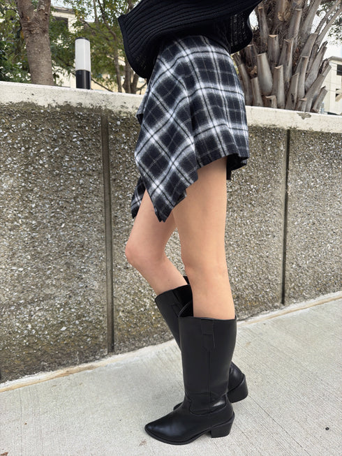 チェックシャツドッキングツイルショートパンツ