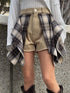 チェックシャツドッキングツイルショートパンツ