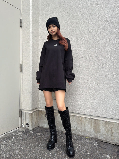 フロント刺繍ユニセックスロンT