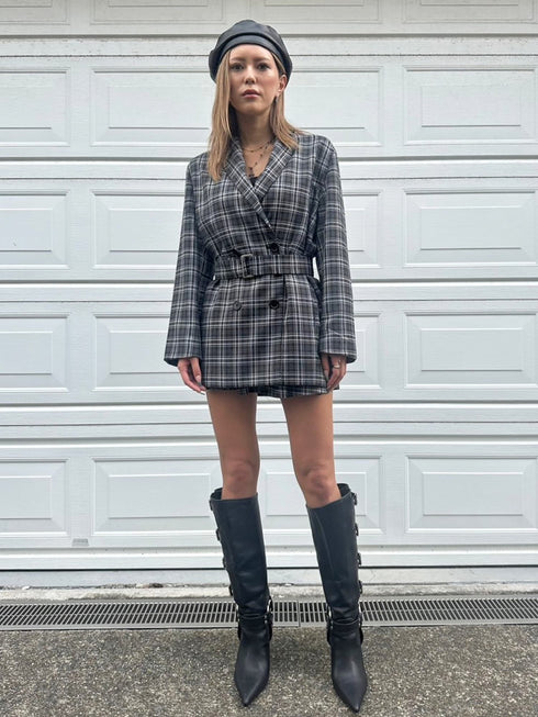 ワイドベルト付ダブルジャケット