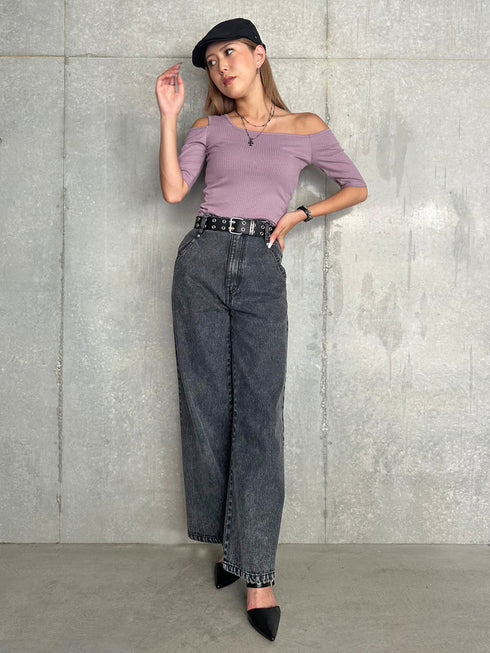 アシメデザインカットリブTOP