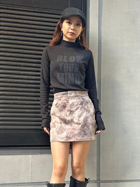 ニュアンス柄ミニスカート