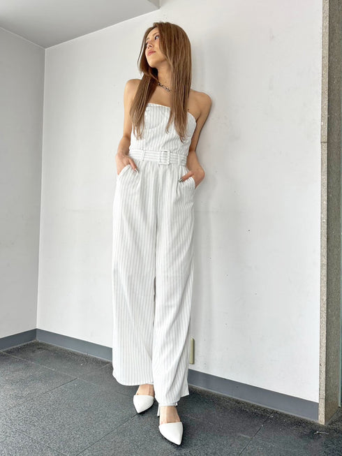コルセットワイドパンツオールインワン