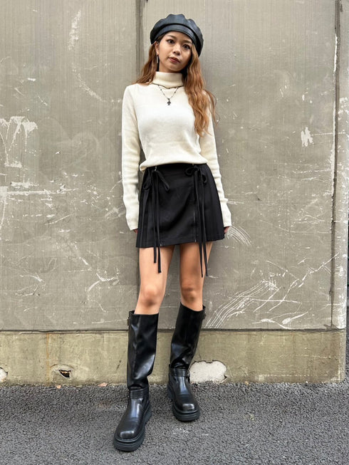 リボンプリーツミニスカート