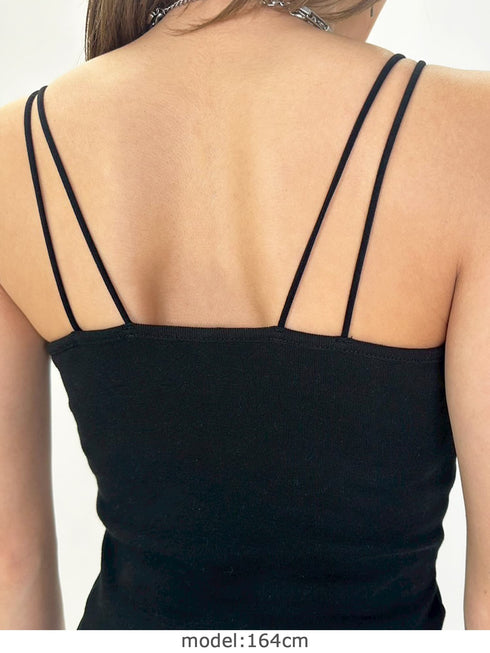 ロゴ刺繍キャミトップ