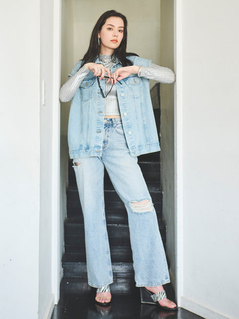 ノースリデニムジャケット