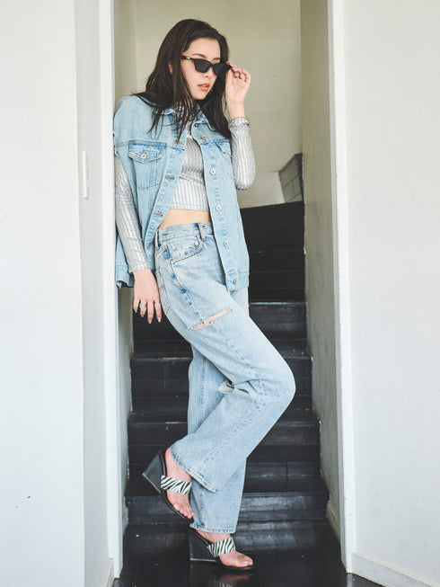 ノースリデニムジャケット