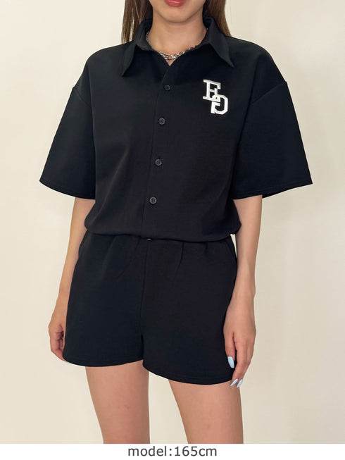 ラガーシャツ半袖オールインワン